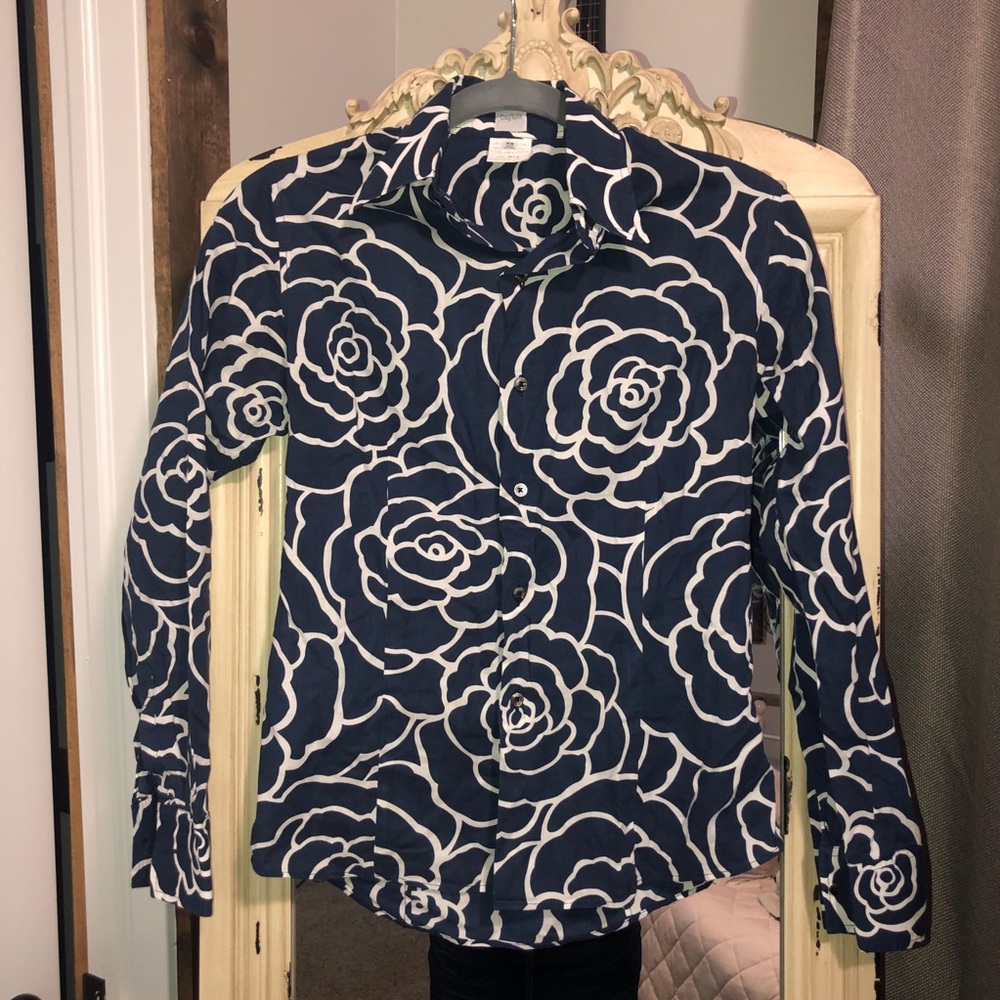 Craig Taylor Blue & White Patterned Top